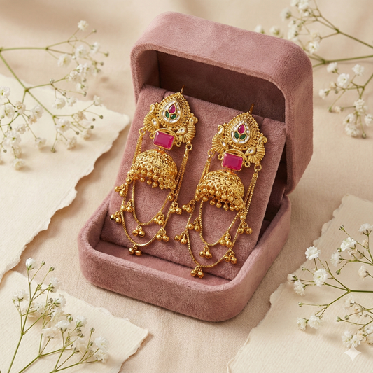 Heritage Gold & Ruby Bell Droplets