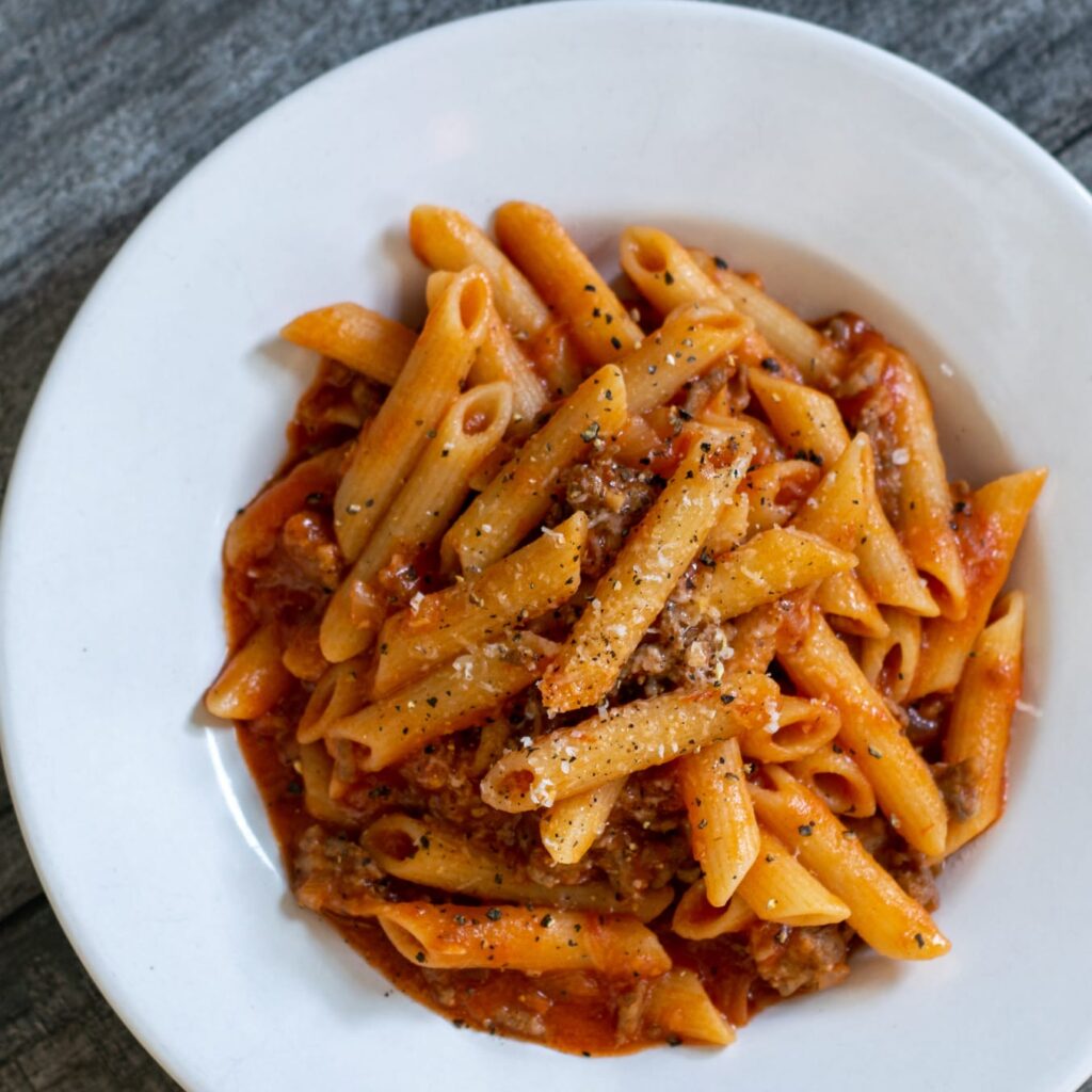 red sauce pasta